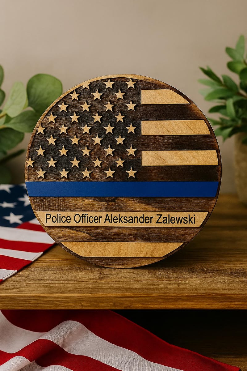 Personalized Thin Blue Line Plaque