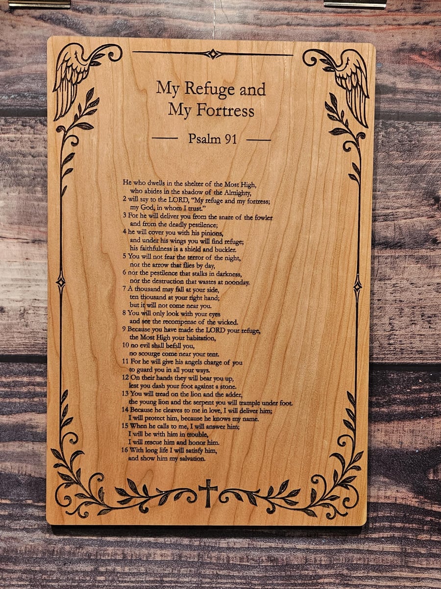 Cherry Wood Scripture Plaque